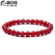 福安閣 彩色瑪瑙手串紅黃綠黑色單圈情人節男女士手鏈 紅瑪瑙 適合手腕14-15cm手腕佩戴