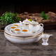 恒古（Heregur）潮汕功夫茶具套裝 10英寸 12英寸 陶瓷 圓形儲(chǔ)水式茶盤金色維也納 12英寸12件套茶壺裝