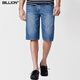 BILLION男士牛仔短褲夏季純棉薄款寬松中腰休閑五分褲簡(jiǎn)約百搭B14065 淺藍色 34