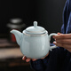 宋匯 陶瓷泡茶壺過(guò)濾網(wǎng)茶葉壺花茶壺茶具紅茶泡茶器青瓷茶具套裝帶托盤(pán) 粉青茶壺550ml