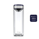 希諾（HEENOOR）玻璃杯雙層隔熱水杯帶蓋透明杯子男士泡茶杯 6711深藍315ML