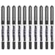 uni三菱UB-150筆可透視中性筆0.5mm筆 大容量一次性筆 直注式水筆 黑色0.5mm 10支裝