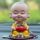 伴君 創(chuàng)意搖頭汽車擺件可愛卡通公仔小和尚彌勒佛平安車車載車上裝飾 平安