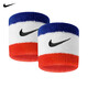 耐克（NIKE）籃球網(wǎng)球羽毛球吸汗護(hù)腕運(yùn)動(dòng)跑步吸汗護(hù)腕帶兩只裝男女護(hù)手腕 藍(lán)白紅N0001565620OS 兩只裝