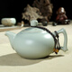 汝道汝窯茶壺單壺陶瓷功夫茶具家用過濾泡茶壺汝瓷可養(yǎng)開片復(fù)古泡茶器 汝窯方耳壺210ml