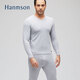 瀚明欣（Hanmson）男士秋衣秋褲套裝本命年純棉薄款春秋打底保暖內衣透氣棉毛衫線(xiàn)褲 05灰色 2XL 180/105