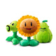 Rongdafeng植物大戰僵尸玩具毛絨玩具午睡靠墊抱枕萌大公仔送兒童生日禮物 窩瓜+太陽(yáng)花+豌豆射手