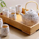 古笙記（GUSHENGJI）配竹托景德鎮(zhèn)陶瓷茶具套裝家用整套提梁壺中式泡茶壺茶杯子帶過濾 白金蘭藤(主圖款)  7件 7件