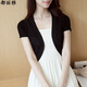 都麗雅短款V領(lǐng)小披肩外搭針織衫女開(kāi)衫小外套坎肩空調衫2020夏裝新款513 黑色 均碼