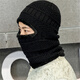 潮人心（CHAO REN XIN）加絨防寒連體帽子保暖面罩男女士冬季頭套電動(dòng)摩托車(chē)擋風(fēng)護臉冬天 黑色