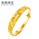 兆亮黃金手鐲女金手鐲實(shí)心足金鐲子雀羽推拉活口設(shè)計(jì)送長(zhǎng)輩生日禮物 33.64克寬約9mm