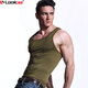 鷺珂鷥夏季純色竹漿纖維打底方領(lǐng)運動(dòng)健身工字背心男修身男士背心Y7077 軍綠Y7077-171 L(170/85)