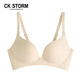 CK STORM女士文胸女內衣無(wú)鋼圈新品一片式透氣光面女式文胸單件裝禮盒裝 粉膚色 75A厚款