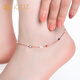 ZJUZ18K金四葉草腳鏈女玫瑰金女a(chǎn)u750時(shí)尚細(xì)腳鏈K金彩金腳鏈送女友 18K玫瑰金色 22+3cm
