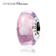 ATHENAIE粉色爪印琉璃珠925銀串珠子轉(zhuǎn)運(yùn)珠DIY串飾七夕情人節(jié)禮物