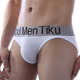 TIKU梯酷男士?jì)妊?莫代爾吸汗透氣三角內褲 純色低腰寬邊三角褲3條盒裝 3條裝(白+紅+淺灰) M