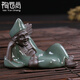 陶云尚 哥窯茶寵擺件 濟公佛創(chuàng  )意家居擺件 精品茶具茶玩配件開(kāi)片可養