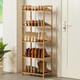木馬人入戶(hù)簡(jiǎn)易鞋架門(mén)口多層經(jīng)濟型宿舍家用組裝楠竹小型放鞋置物收納鞋柜換鞋凳防塵置物架收納架層架 5層寬50