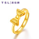 謝瑞麟（TSL） 黃金戒指開(kāi)口女款結(jié)婚蝴蝶結(jié)足金戒指YM678 約3.15克（工費(fèi)750元)