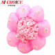 AiChoice 舞蹈頭飾專(zhuān)業(yè)盤(pán)發(fā)網(wǎng)兜兒童芭蕾跳舞發(fā)飾丸子頭花女孩花苞發(fā)網(wǎng) 深粉小花款
