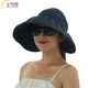 士丹熊遮陽(yáng)帽 帽子女 夏天防紫外線(xiàn)太陽(yáng)帽女士大沿可折疊防曬涼帽 藏青色