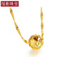 蓓影 黃金吊墜足金轉(zhuǎn)運(yùn)珠項(xiàng)鏈女18K金項(xiàng)鏈女士路路通套鏈情人節(jié)禮物 雕花轉(zhuǎn)運(yùn)珠