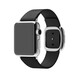例米 適用于蘋(píng)果手表iwatch10/9/8/7/6/SE現代風(fēng)扣式磁吸真皮表帶apple watch S10/9/5代替換腕帶 現代風(fēng)表帶-42/44/45/46mm黑色