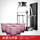 karphome家用水壺水杯水具套裝進(jìn)口彩色玻璃杯耐熱防爆涼水壺茶盤(pán)杯架組合 一壺+紫色6杯+杯架+茶盤(pán)