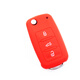 駕天下斯柯達15款晶銳汽車(chē)鑰匙套昊銳老明銳昕動(dòng)昕銳速派野帝硅膠鑰匙包 B款帶孔-紅色