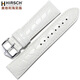 海奕施（HIRSCH）奧地利品牌 亮面圓鱷魚(yú)花真小牛皮表帶適用于浪琴天梭瑰麗嘉嵐 白皮-銀扣：長(cháng)M碼 表耳14mm-表扣12mm