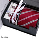 De Lisle 男士商務(wù)正裝職業(yè)領(lǐng)帶禮盒裝套裝8.5cm 結(jié)婚新郎婚慶領(lǐng)帶 錦緞紅