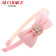 AiChoice清新布藝發(fā)卡女孩發(fā)箍蝴蝶結(jié)頭箍少女學(xué)生頭飾兒童卡子飾品六一 淺粉色