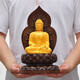 三寶佛阿彌陀佛釋迦摩尼藥師佛地藏王菩薩佛像擺件家用佛堂寺廟佛像供奉佛具用品 沙金84012 中 藥師佛