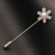 海雯妮雪花飾品胸花胸針女 時(shí)尚一字胸針插針男女士大衣西服配飾品 銀色