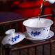 長(zhǎng)物居茶具三才杯蓋碗蓋杯景德鎮(zhèn)純手工手繪青花瓷功夫茶具景德鎮(zhèn)禮盒裝 櫻桃