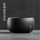 象運(yùn)福復(fù)古缽型茶洗陶瓷大建水粗陶帶蓋茶渣缸黑陶水洗個(gè)性杯洗功夫茶道 粗陶雅黑茶洗
