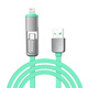 羽博 蘋(píng)果安卓二合一手機充電線(xiàn) 適用于蘋(píng)果5s/6s/7/7Plus華為小米三星 K3馬卡龍綠