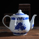 LICHEN 景德鎮青花瓷器茶具茶杯釉下彩陶瓷青花玲瓏茶具 牡丹茶壺 700ml一個(gè)