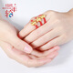 紅色年輪黃金生肖龍戒指女 3D硬足金十二生肖虎兔轉(zhuǎn)運(yùn)珠紅繩戒指本命年男 生肖羊   金重約0.51-0.60g