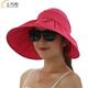 士丹熊遮陽(yáng)帽 帽子女 夏天防紫外線(xiàn)太陽(yáng)帽女士大沿可折疊防曬涼帽 玫紅色