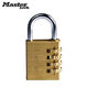 瑪斯特（Master Lock）可調密碼鎖行李箱包掛鎖背包防盜掛鎖堅固耐腐蝕金屬材質(zhì)防水防銹 604MCND黃銅