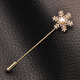 海雯妮雪花飾品胸花胸針女 時(shí)尚一字胸針插針男女士大衣西服配飾品 金色