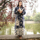 亂在江南冬季新款民族風(fēng)棉衣中國風(fēng)棉服女原創(chuàng  )設計立領(lǐng)棉麻夾棉長(cháng)款外套 藏青色 均碼