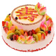 芙瑞多 雙層生日蛋糕當日送達速遞創(chuàng  )意心形水果蛋糕同城配送 祝壽生日蛋糕 8寸