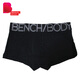 奔趣BENCHBODY 男 紅色四角褲本命年純色棉質(zhì)中腰男士平角內褲BUX2032 黑色 M