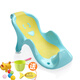 嬰兒洗澡架 新生寶寶浴床 兒童沐浴架 浴盆網(wǎng)兜澡盆支架洗澡椅子 升級藍+綠(禮品)