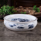 恒古（Heregur）功夫茶具茶道配件12英寸圓形茶盤(pán)茶船茶海茶池儲(chǔ)蓄水式雙層茶臺(tái)青花陶瓷 山水(30CM)