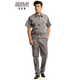 安美薇夏季短袖工作服滌棉細(xì)斜半袖夾克工服汽修機(jī)修勞保服定制工程服制 中灰套裝 M