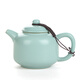 寧不凡（NINGBUFAN） 汝窯茶壺陶瓷手工單壺內(nèi)開(kāi)片汝瓷泡茶器 天藍(lán)禮盒裝 敬德壺