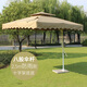 野人谷戶(hù)外傘庭院傘太陽(yáng)傘遮陽(yáng)傘折疊廣告?zhèn)愦髴?hù)外擺攤保安傘崗?fù)惆斯?2.5防雨卡其色十字座八股